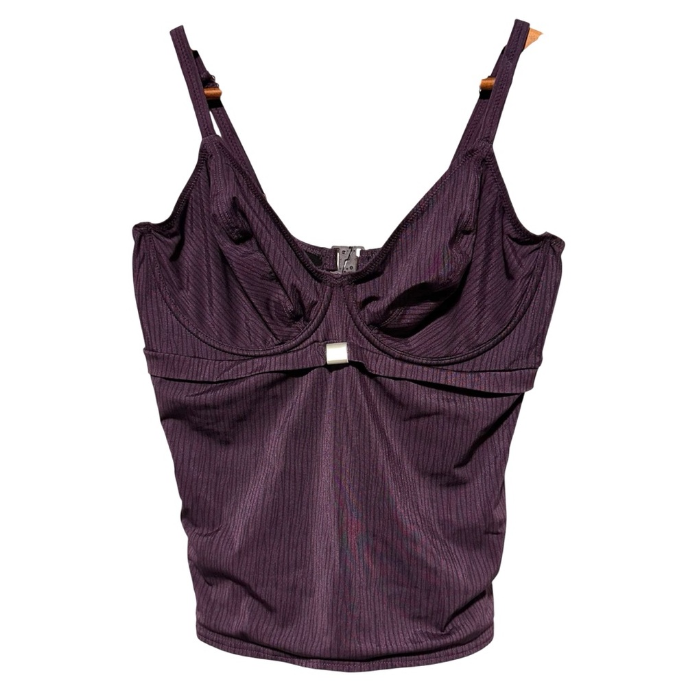 FANTASIE | Plum Underwire Tankini Swim Top 34F Adjustable Straps